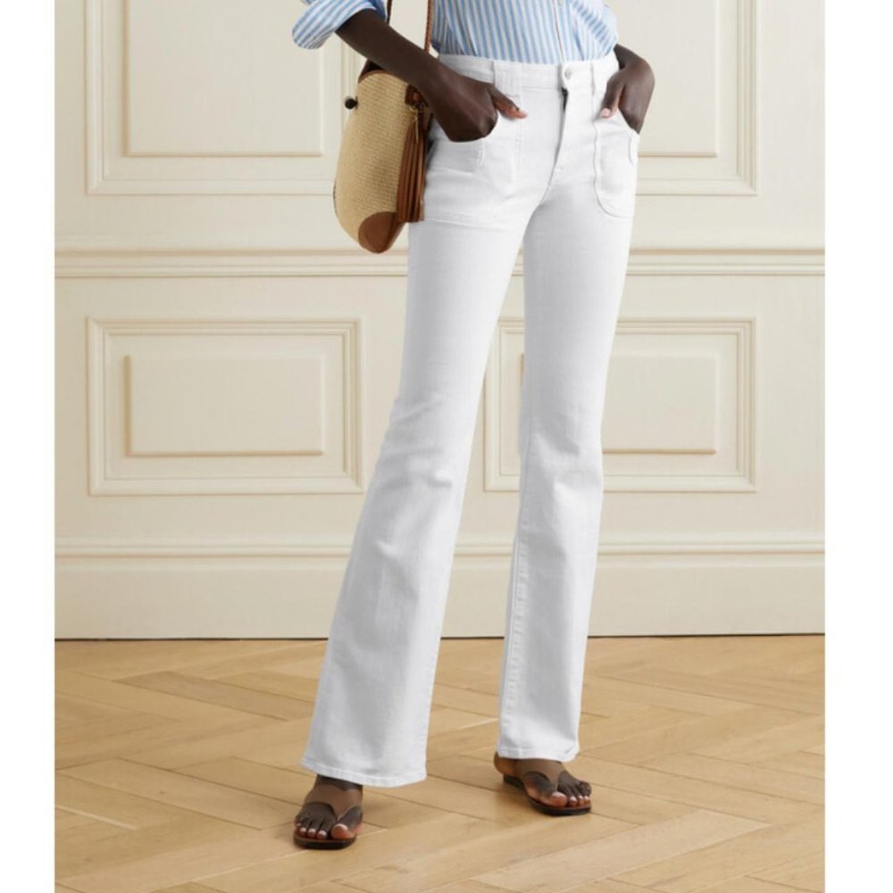 Nili Lotan Oakland flare pants in white. Size 00